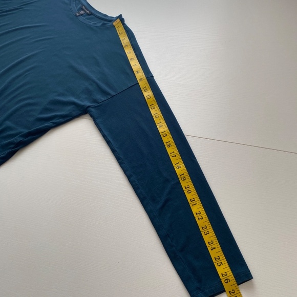 Eileen Fisher Fine Jersey Oversized Round Neck Top Alpine Green Size Large - Picture 11 of 11